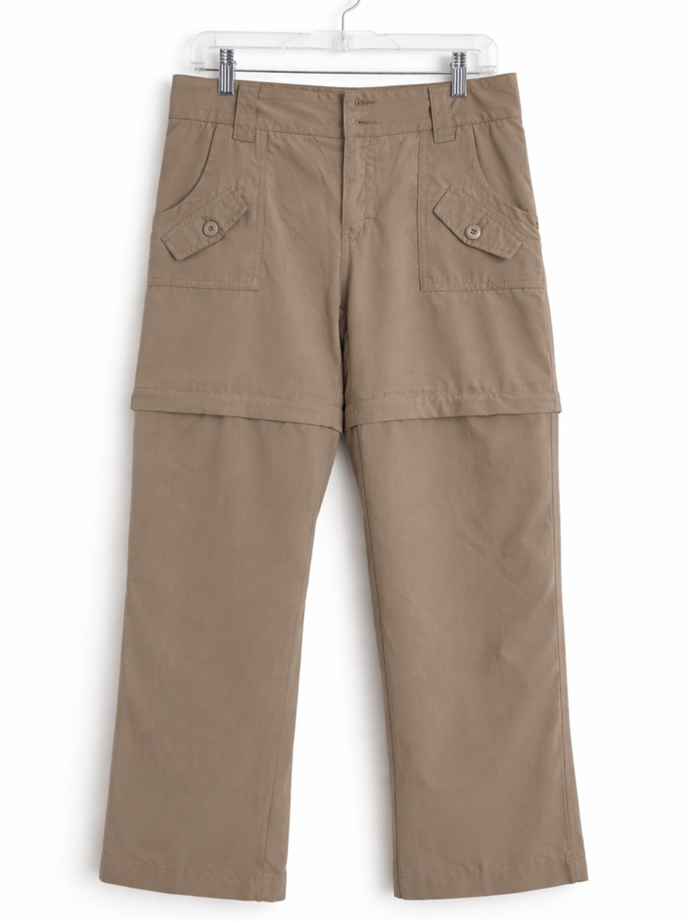 Women's Convertible Cargo Zip-Off Pants in Taupe